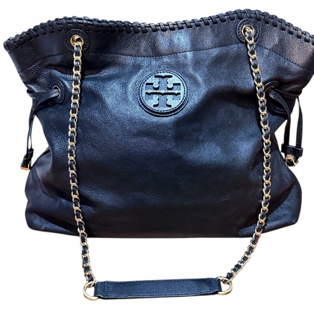 TORY BURCH Marion Whipstitch black leather crossbody shoulder bag 🖤🖤🖤 - Picture 2 of 9
